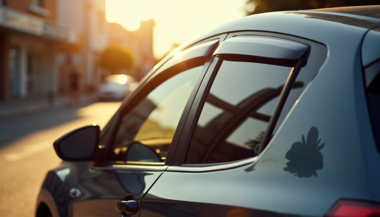 car sitting in the hot sun with car window tinting