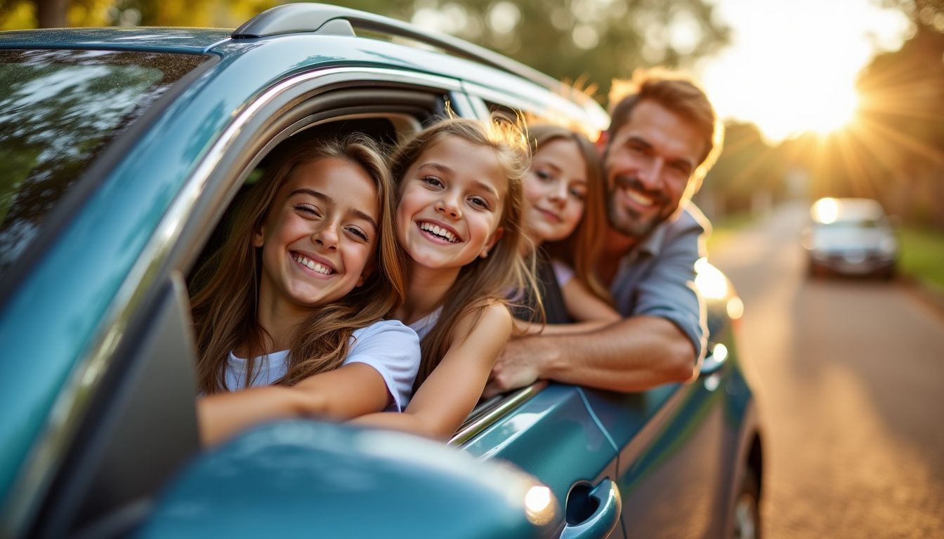 A family enjoys a sunny day with a newly protected car.