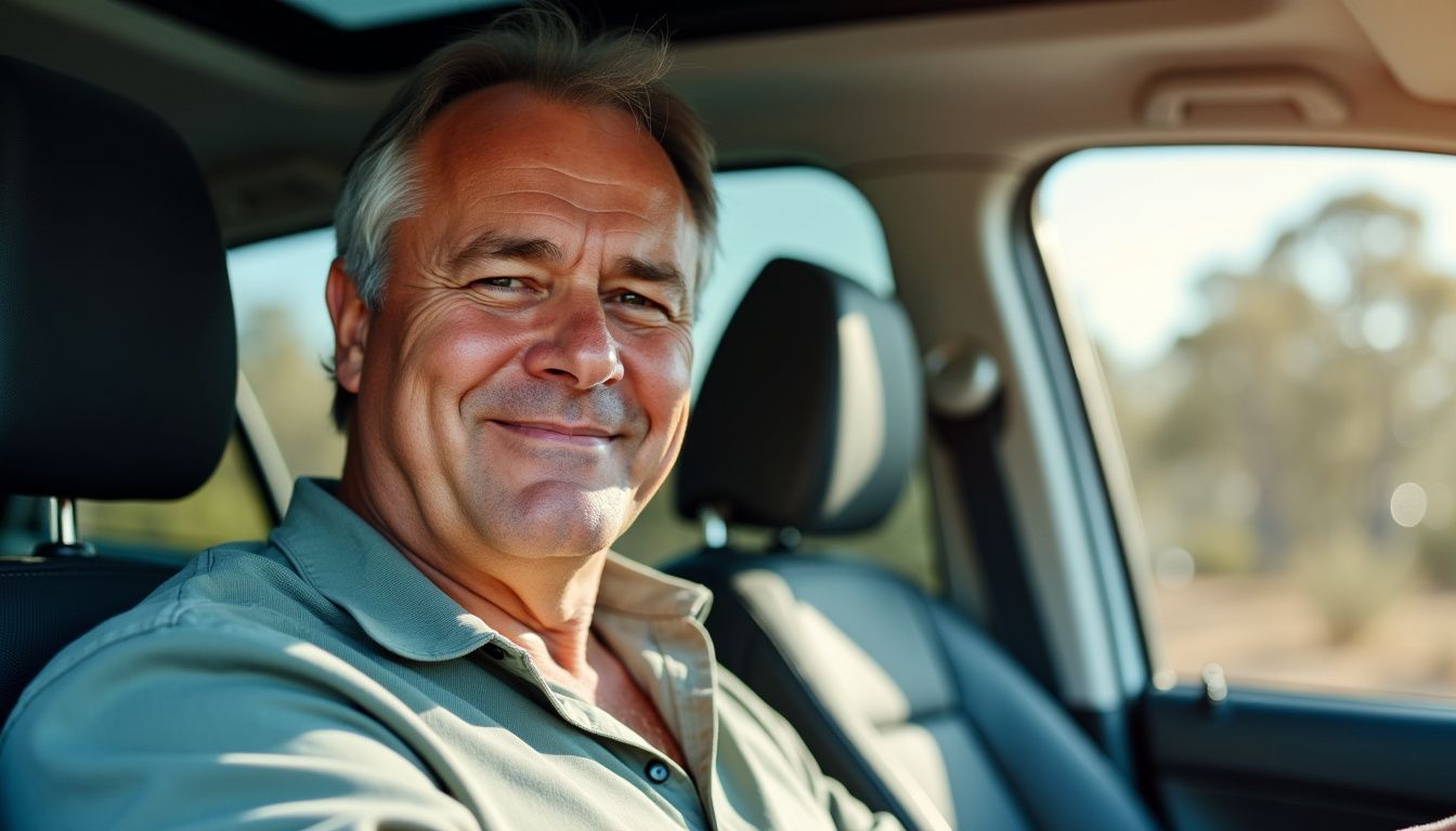 A man sits in a car with high-quality window tinting, enjoying the Perth sunshine.