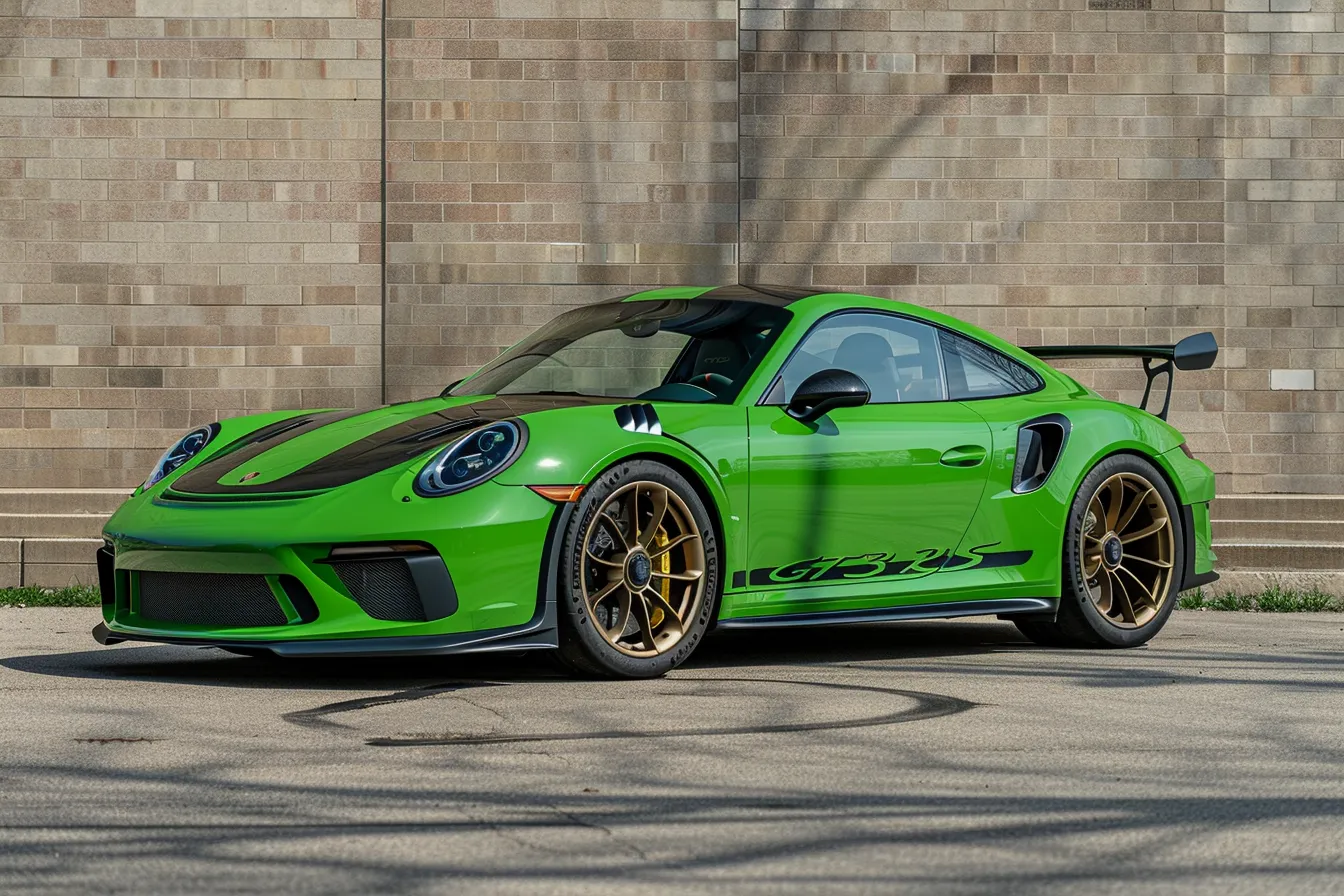 paint protection film installed on a green gt3 rs