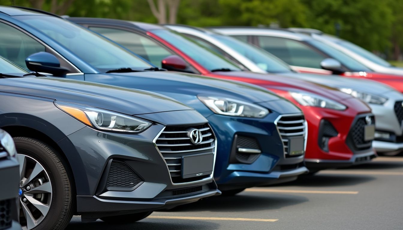 The image shows a lineup of cars with different types of window tint.