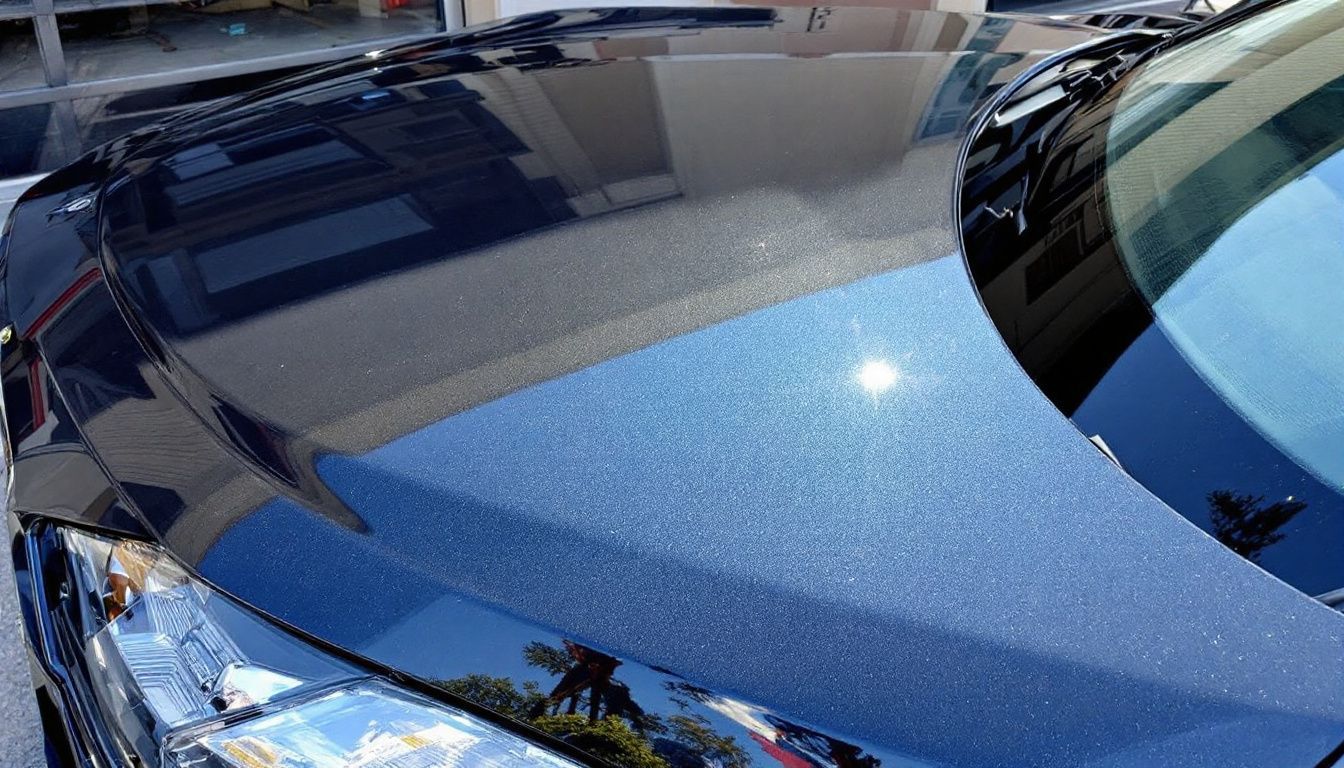 This photo shows a car with Ceramic Coating and Paint Protection Film, giving it a glossy and protected finish.